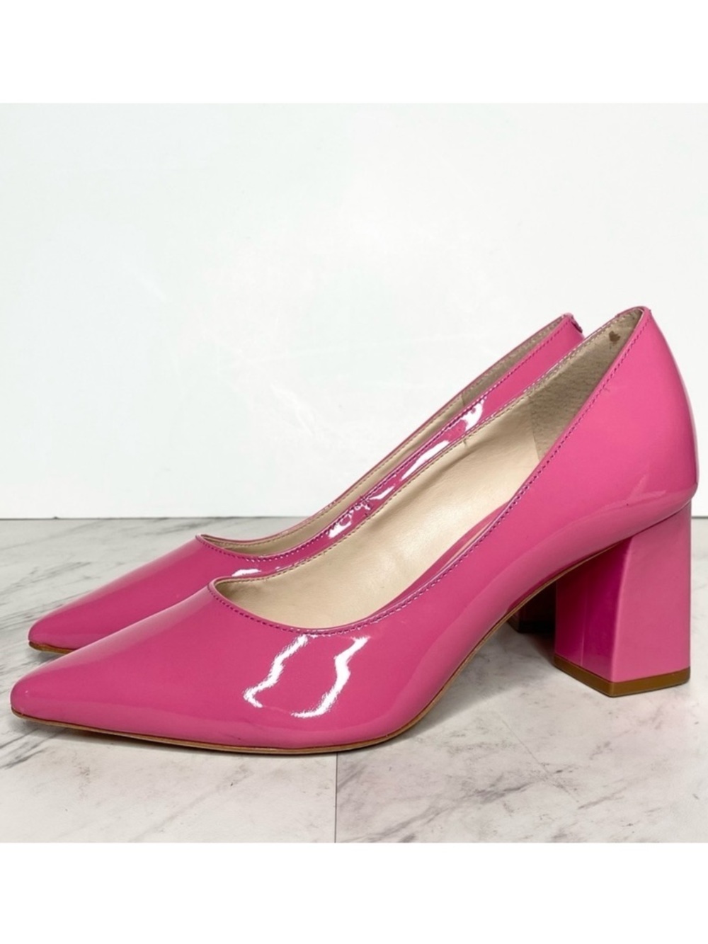 Marc Fisher Zala Pink Patent Leather Pointy Toe Pump 5 1/2 M